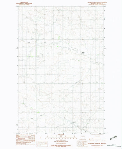 United States Geological Survey Hudiburgh Reservoir, MT (1983, 24000-Scale) digital map