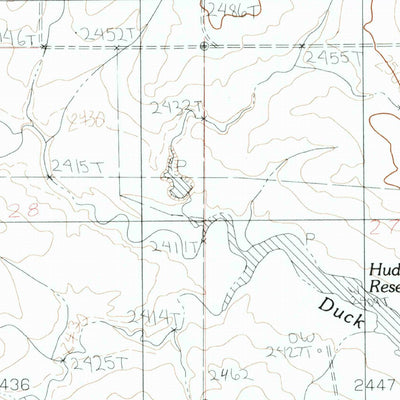 United States Geological Survey Hudiburgh Reservoir, MT (1983, 24000-Scale) digital map