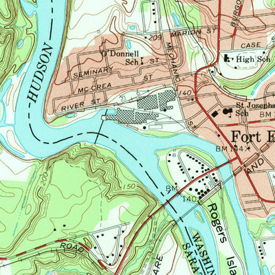United States Geological Survey Hudson Falls, NY (1966, 24000-Scale) digital map