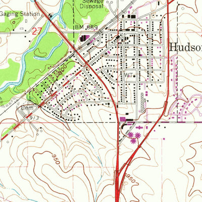 United States Geological Survey Hudson, IA (1963, 24000-Scale) digital map