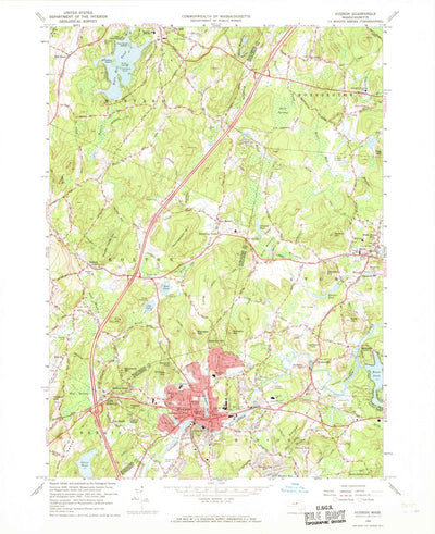 United States Geological Survey Hudson, MA (1966, 24000-Scale) digital map