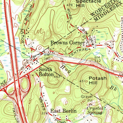 United States Geological Survey Hudson, MA (1966, 24000-Scale) digital map