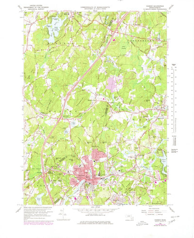 United States Geological Survey Hudson, MA (1966, 25000-Scale) digital map