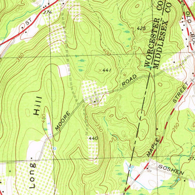 United States Geological Survey Hudson, MA (1966, 25000-Scale) digital map