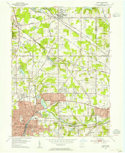 United States Geological Survey Hudson, OH (1953, 24000-Scale) digital map