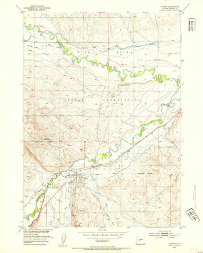 United States Geological Survey Hudson, WY (1952, 24000-Scale) digital map