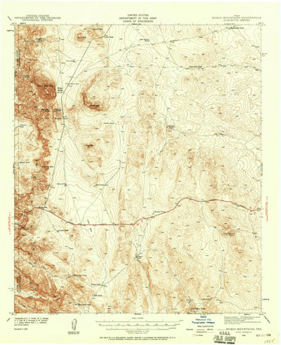United States Geological Survey Hueco Mountains, TX (1941, 62500-Scale) digital map