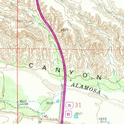 United States Geological Survey Huerfano Hill, NM (1961, 24000-Scale) digital map