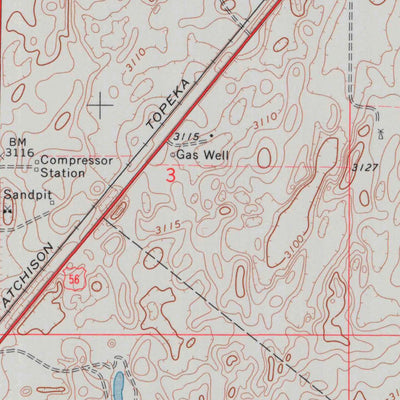 United States Geological Survey Hugoton, KS (1974, 24000-Scale) digital map