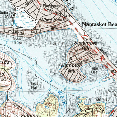 United States Geological Survey Hull, MA (1984, 25000-Scale) digital map