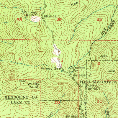 United States Geological Survey Hull Mountain, CA (1952, 62500-Scale) digital map