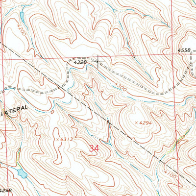 United States Geological Survey Hultz Draw, WY (1964, 24000-Scale) digital map