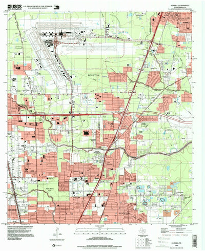 United States Geological Survey Humble, TX (1995, 24000-Scale) digital map