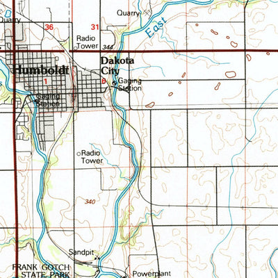United States Geological Survey Humboldt, IA (1984, 100000-Scale) digital map