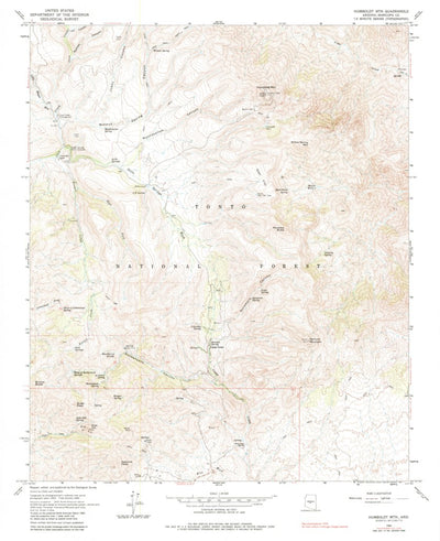 United States Geological Survey Humboldt Mountain, AZ (1964, 24000-Scale) digital map