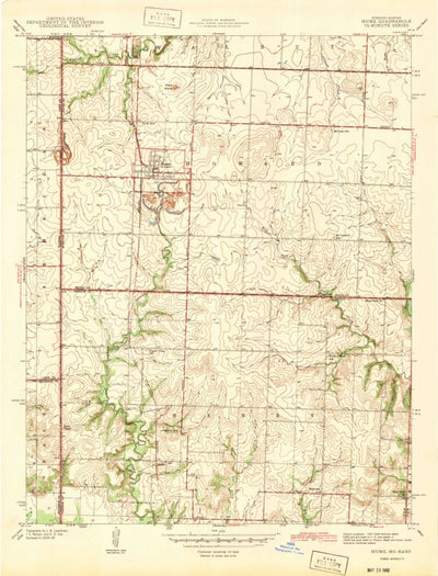 United States Geological Survey Hume, MO-KS (1942, 24000-Scale) digital map