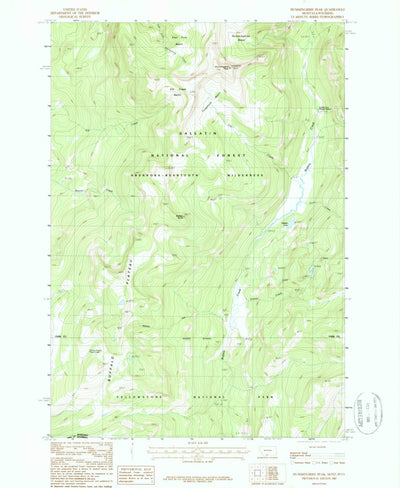 United States Geological Survey Hummingbird Peak, MT-WY (1987, 24000-Scale) digital map
