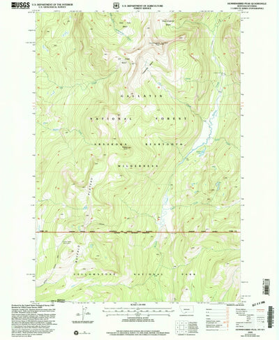 United States Geological Survey Hummingbird Peak, MT-WY (2000, 24000-Scale) digital map