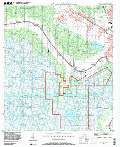United States Geological Survey Humphreys, LA (1998, 24000-Scale) digital map