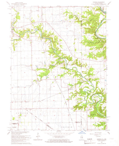 United States Geological Survey Humrick, IL-IN (1965, 24000-Scale) digital map
