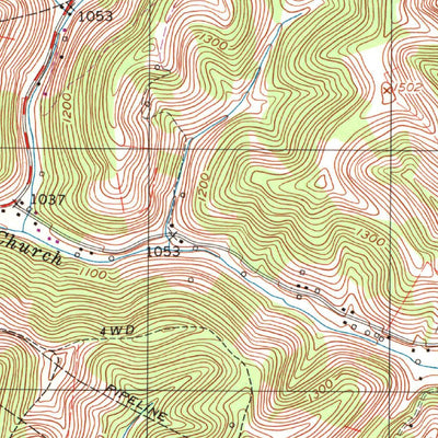 United States Geological Survey Hundred, WV-PA (1998, 24000-Scale) digital map
