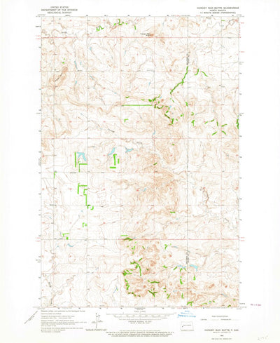 United States Geological Survey Hungry Man Butte, ND (1963, 24000-Scale) digital map