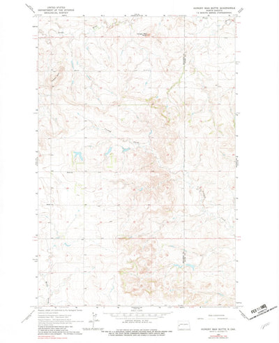 United States Geological Survey Hungry Man Butte, ND (1978, 24000-Scale) digital map