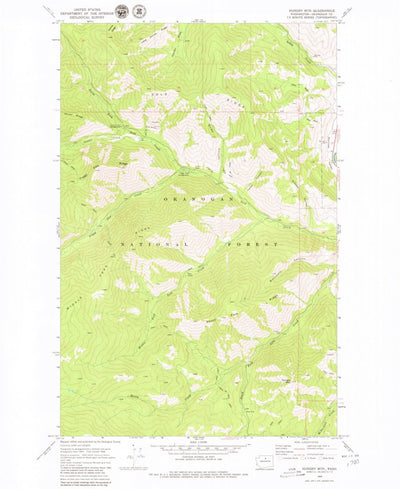 United States Geological Survey Hungry Mountain, WA (1968, 24000-Scale) digital map