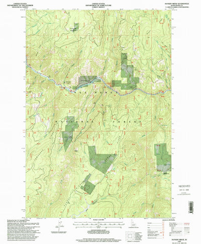 United States Geological Survey Hungry Ridge, ID (1995, 24000-Scale) digital map