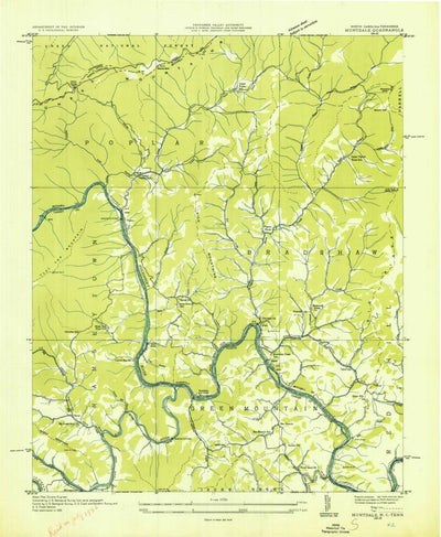 United States Geological Survey Huntdale, NC-TN (1935, 24000-Scale) digital map