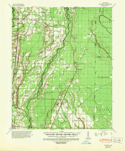 United States Geological Survey Hunter, AR (1939, 62500-Scale) digital map