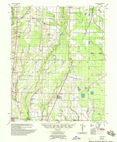United States Geological Survey Hunter, AR (1958, 62500-Scale) digital map