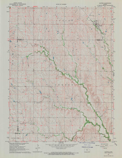 United States Geological Survey Hunter, KS (1967, 24000-Scale) digital map
