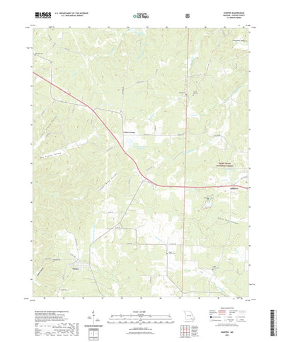 United States Geological Survey Hunter, MO (2021, 24000-Scale) digital map