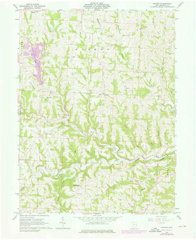 United States Geological Survey Hunter, OH (1975, 24000-Scale) digital map