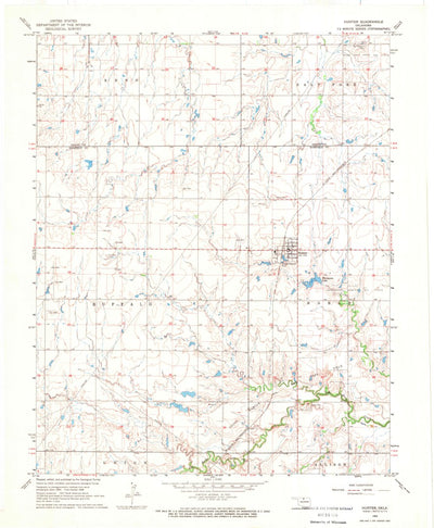 United States Geological Survey Hunter, OK (1968, 24000-Scale) digital map