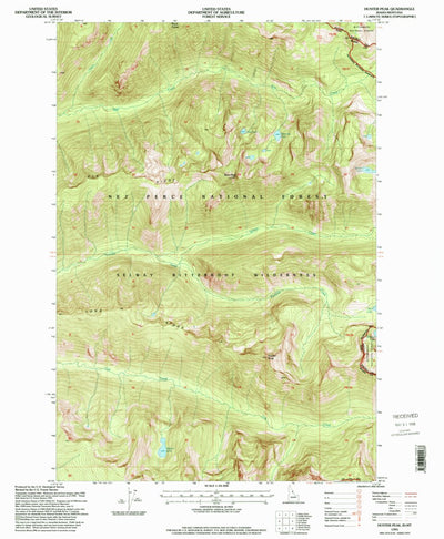 United States Geological Survey Hunter Peak, ID-MT (1995, 24000-Scale) digital map