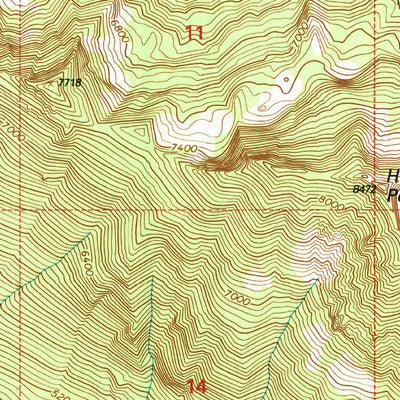 United States Geological Survey Hunter Peak, ID-MT (1995, 24000-Scale) digital map