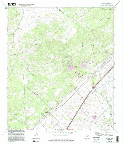 United States Geological Survey Hunter, TX (1964, 24000-Scale) digital map