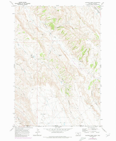 United States Geological Survey Hunters Creek, MT-WY (1969, 24000-Scale) digital map