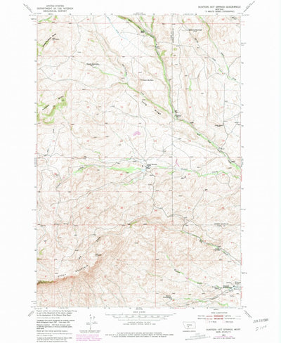 United States Geological Survey Hunters Hot Springs, MT (1951, 24000-Scale) digital map
