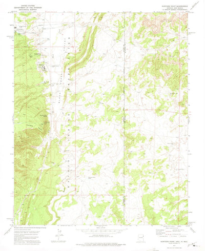 United States Geological Survey Hunters Point, AZ-NM (1971, 24000-Scale) digital map
