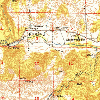 United States Geological Survey Hunters, WA (1950, 62500-Scale) digital map