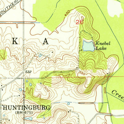 United States Geological Survey Huntingburg, IN (1954, 24000-Scale) digital map