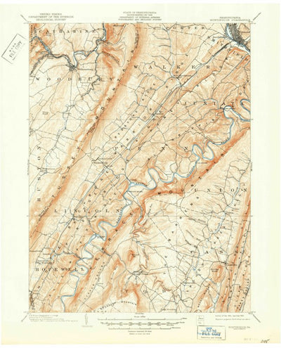 United States Geological Survey Huntingdon, PA (1904, 62500-Scale) digital map