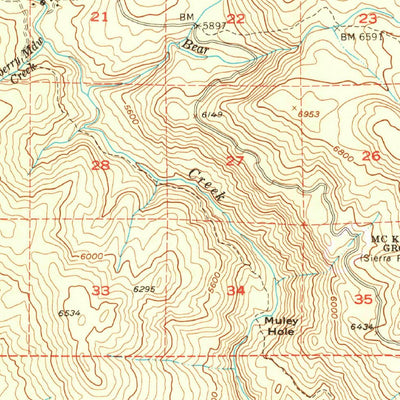 United States Geological Survey Huntington Lake, CA (1953, 62500-Scale) digital map