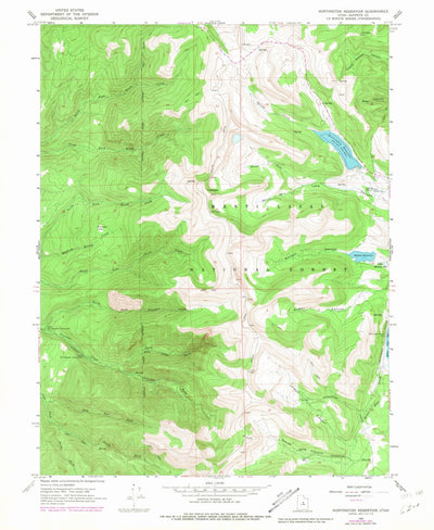 United States Geological Survey Huntington Reservoir, UT (1965, 24000-Scale) digital map