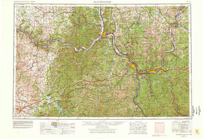 United States Geological Survey Huntington, WV-KY-OH (1957, 250000-Scale) digital map