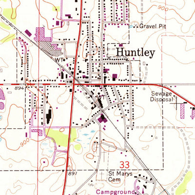 United States Geological Survey Huntley, IL (1972, 24000-Scale) digital map