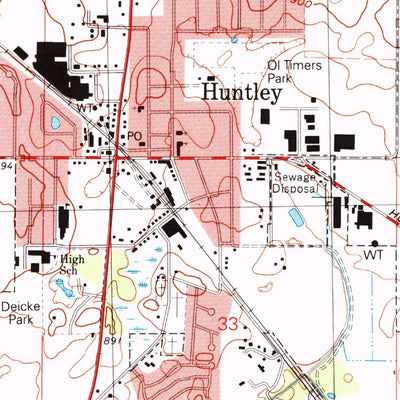 United States Geological Survey Huntley, IL (1992, 24000-Scale) digital map